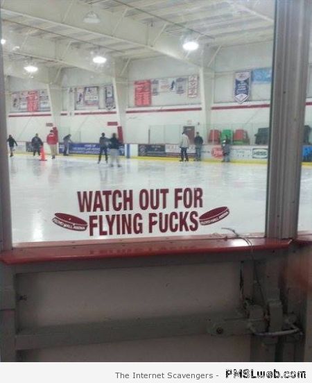 Watch out for flying f*cks hockey humor at PMSLweb.com