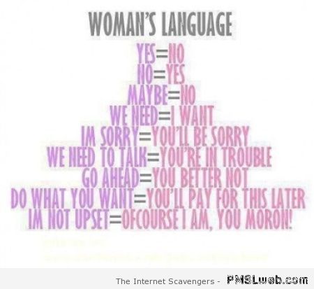 Woman’s language humor at PMSLweb.com