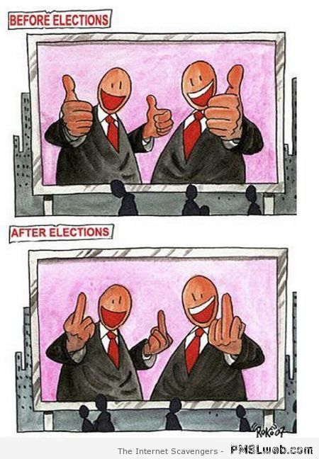 Before and after elections cartoon at PMSLweb.com