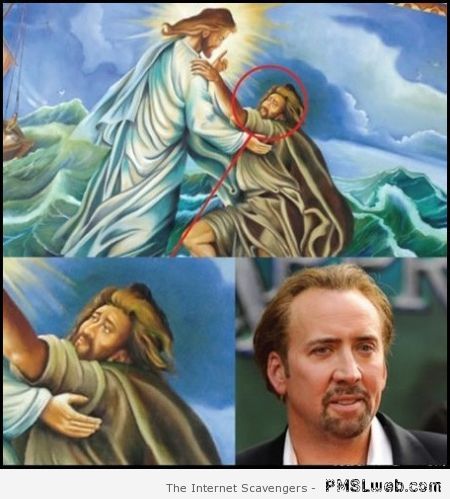 Nicolas Cage as Jesus humor at PMSLweb.com