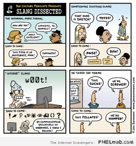 Slang dissected funny cartoon at PMSLweb.com
