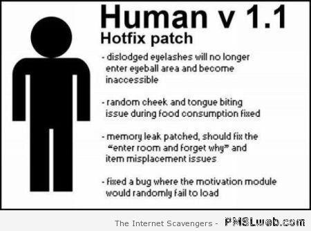 Funny human hotfix patch at PMSLweb.com