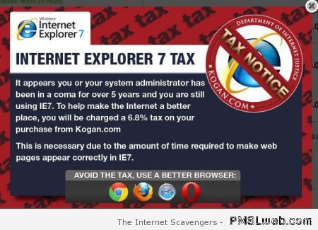Internet explorer tax at PMSLweb.com