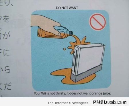 Your Wii is not thirsty humor at PMSLweb.com