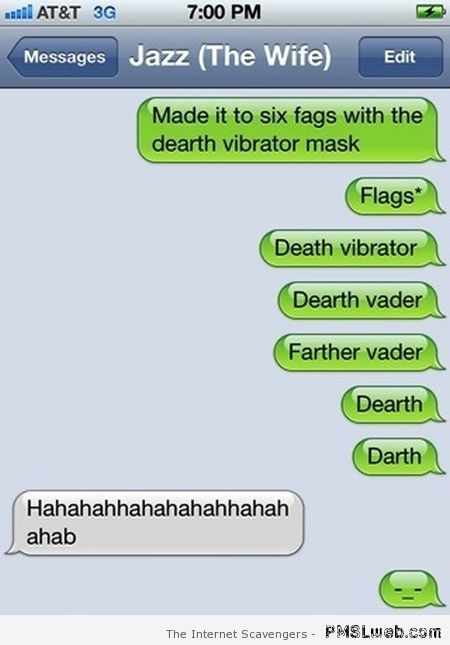 Death vibrator funny iPhone autocorrect at PMSLweb.com