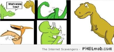 T-rex-cannot fap funny cartoon at PMSLweb.com