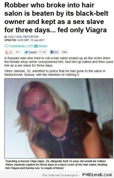 Robber who broke into hair salon humor at PMSLweb.com