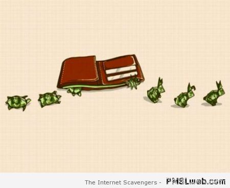 Money and the wallet explained humor at PMSLweb.com