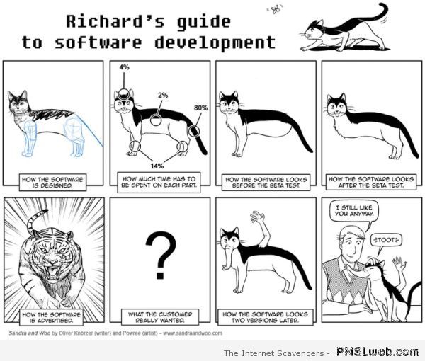Funny guide to software development at PMSLweb.com