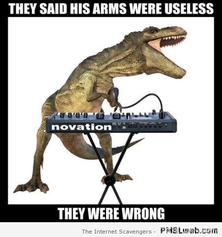 Tyrannosaurus short arms music meme at PMSLweb.com