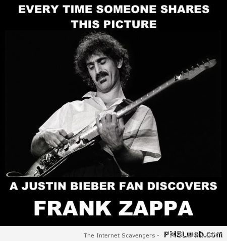 Frank Zappa Justin Bieber humor at PMSLweb.com