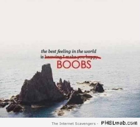 Funny Boobs inspirational quote at PMSLweb.com