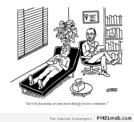 Facebook therapy funny cartoon at PMSLweb.com