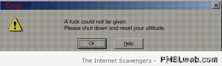 Funny rude windows error at PMSLweb.com