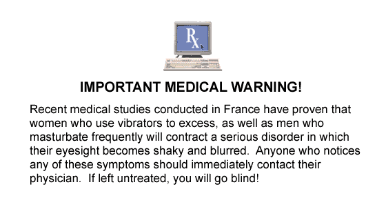 Important medical warning humor at PMSLweb.com