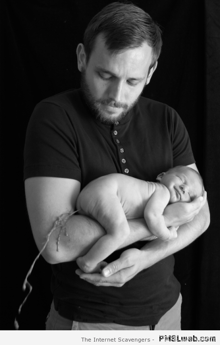 Dad and new born photo fail at PMSLweb.com