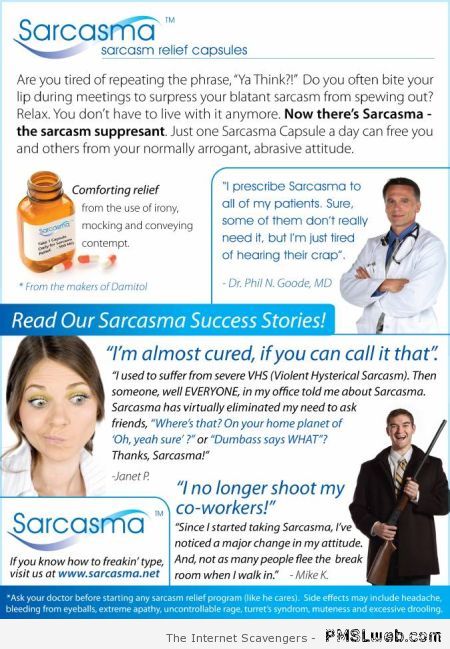 Sarcasma capsules at PMSLweb.com