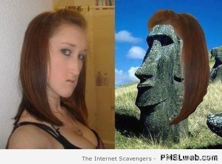 Funny Easter Island girl at PMSLweb.com