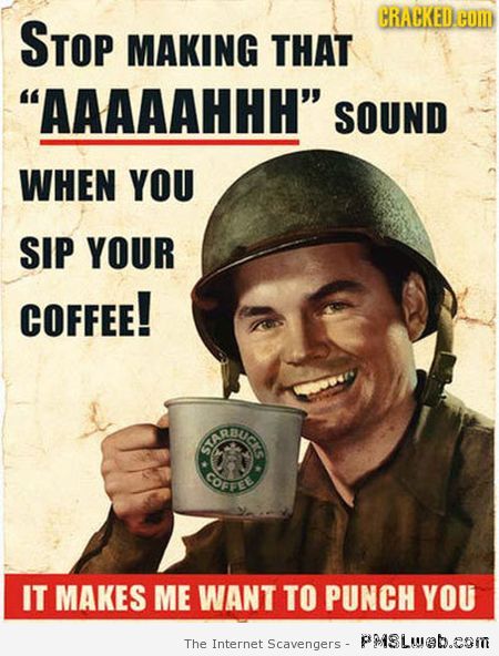 Sarcastic coffee poster at PMSLweb.com
