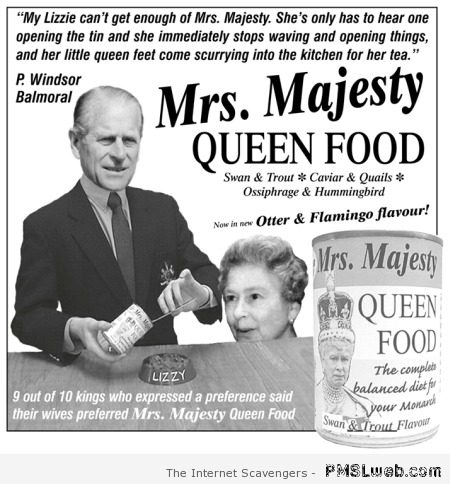 Queen food funny advert at PMSLweb.com