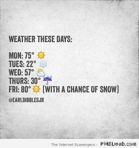 Weather these days humor at PMSLweb.com