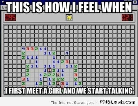 When I first meet a girl minesweeper meme at PMSLweb.com