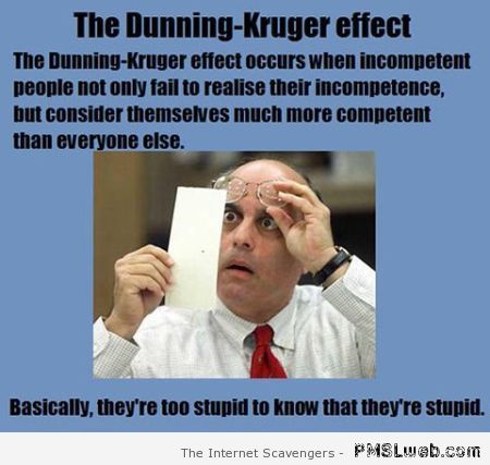 Dunning Kruger effect humor at PMSLweb.com