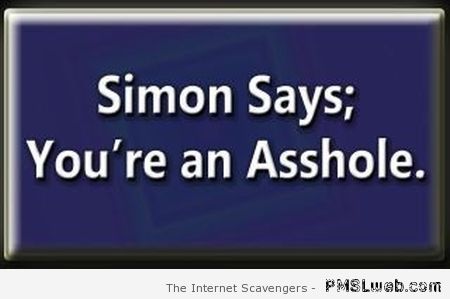 Simon says you’re an a**hole at PMSLweb.com