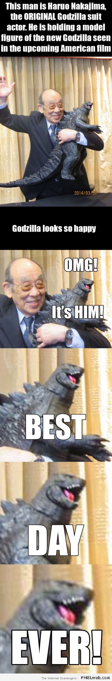 Original Godzilla suit actor meme at PMSLweb.com
