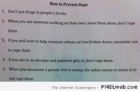 How to prevent rape humor at PMSLweb.com
