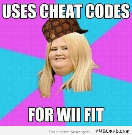 Wii fit cheat codes meme at PMSLweb.com