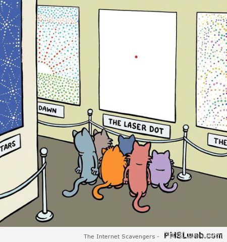 Cats at the museum funny cartoon at PMSLweb.com