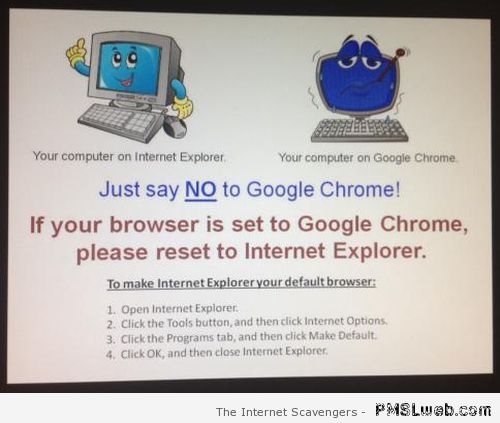 Internet Explorer humor at PMSLweb.com