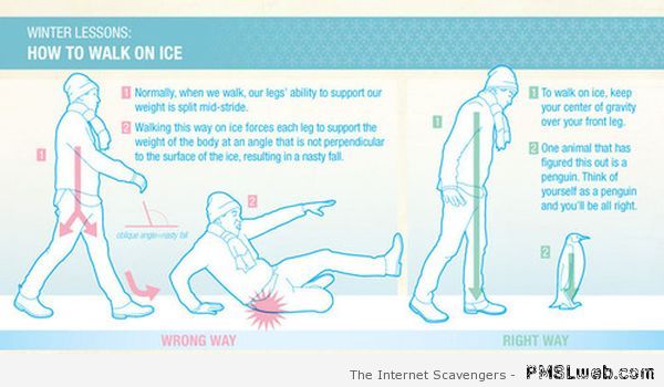 How to walk on ice humor – Thursday chuckles at PMSLweb.com