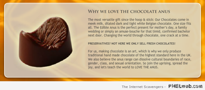The chocolate anus at PMSLweb.com