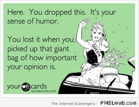 You dropped your sense of humor – Monday sarcasm at PMSLweb.com
