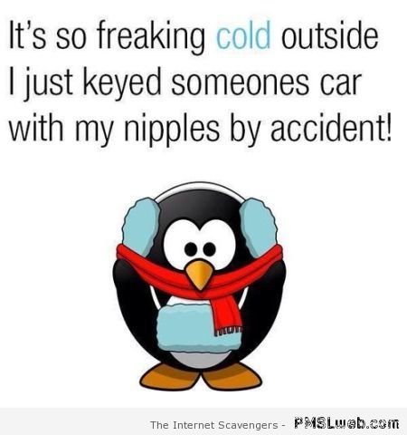 It’s so cold outside funny quote – Wednesday craziness at PMSLweb.com