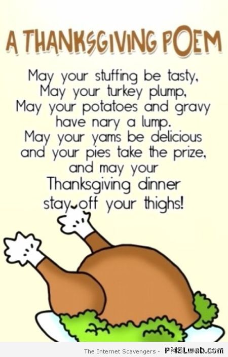 Funny Thanksgiving poem at PMSLweb.com