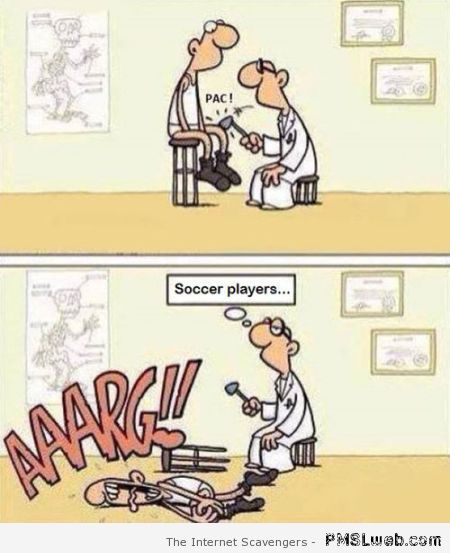 Football players funny cartoon at PMSLweb.com