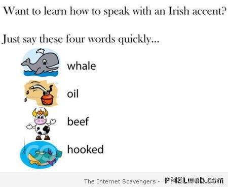 Funny learn to speak with an Irish accent at PMSLweb.com