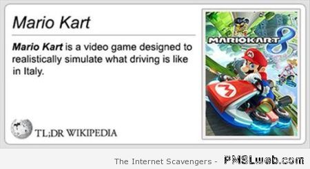 Funny Mario Kart on Wikipedia at PMSLweb.com