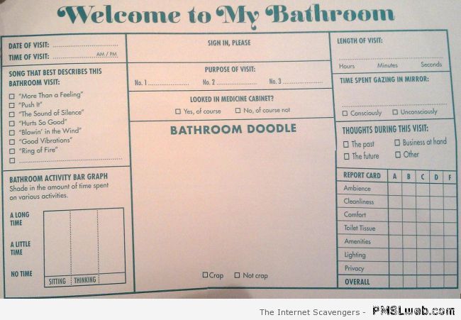 Welcome to my bathroom form at PMSLweb.com