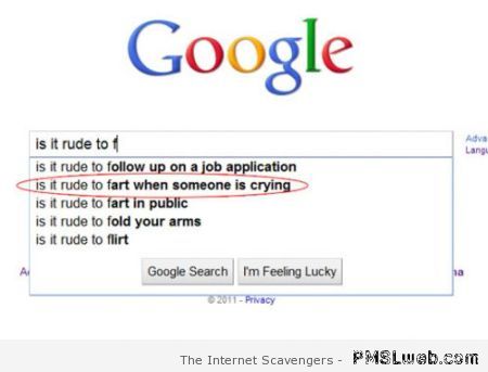 Is it rude to fart Google research at PMSLweb.com