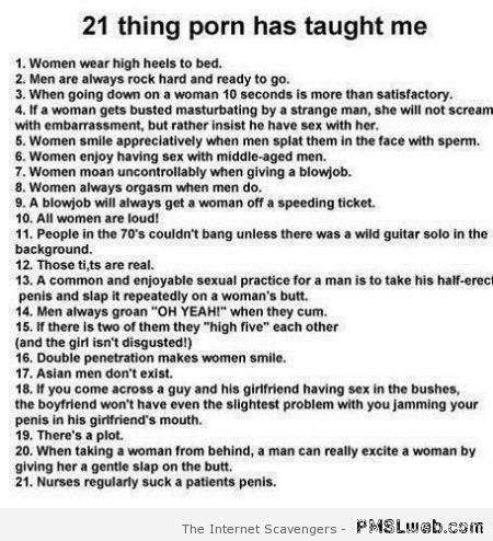 21 things porn has taught me humor at PMSLweb.com