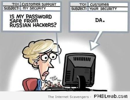 Funny Russian hackers cartoon at PMSLweb.com