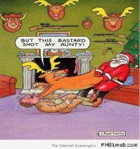 Funny Rudolph cartoon at PMSLweb.com