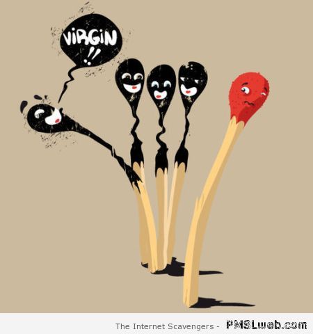 Funny virgin match cartoon at PMSLweb.com