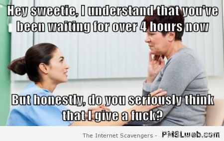 Funny nurse meme – Sarcastic funnies at PMSLweb.com