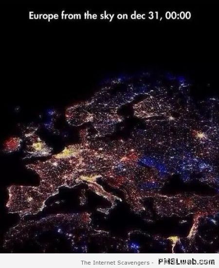 Europe seen from the sky on December 31st at PMSLweb.com