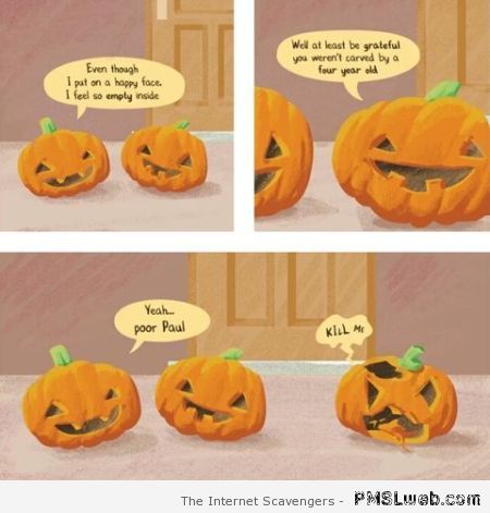 Funny pumpkin cartoon at PMSLweb.com